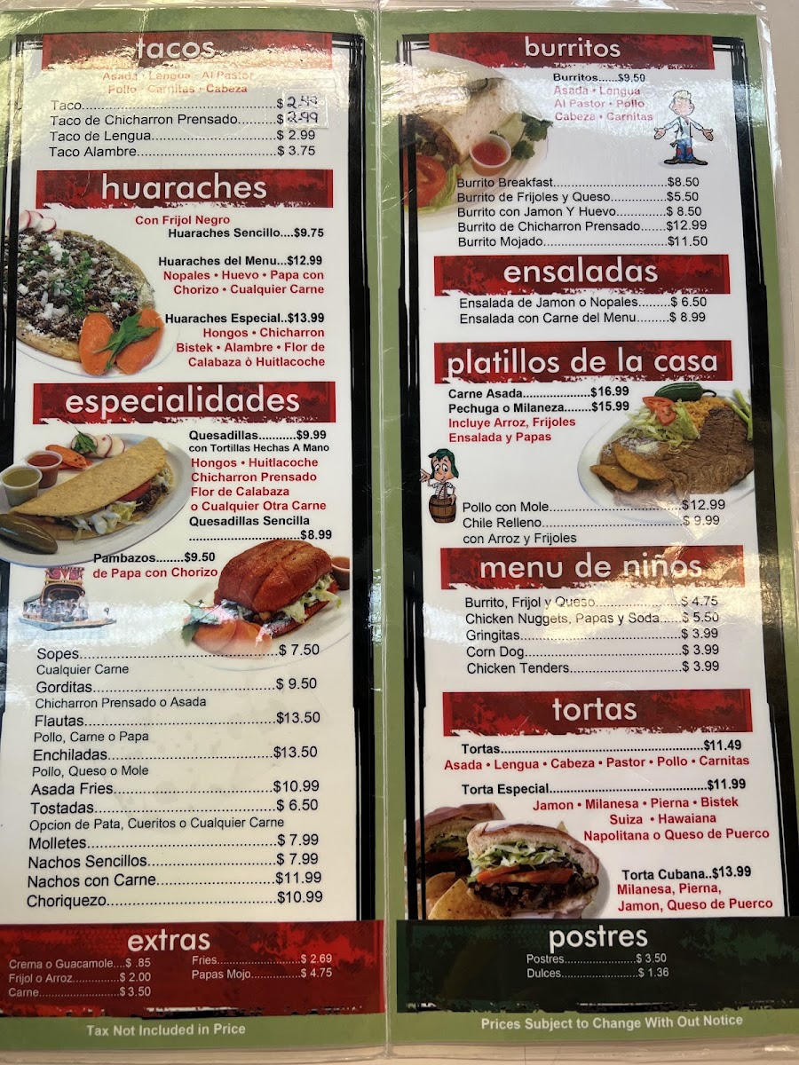 Tacos DF Menu - Image 1